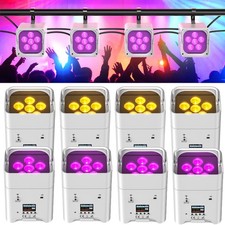 UKING 6x18W RGBWA UV Battery Powered WIRELESS DMX LED Par Lights DJ Uplighting