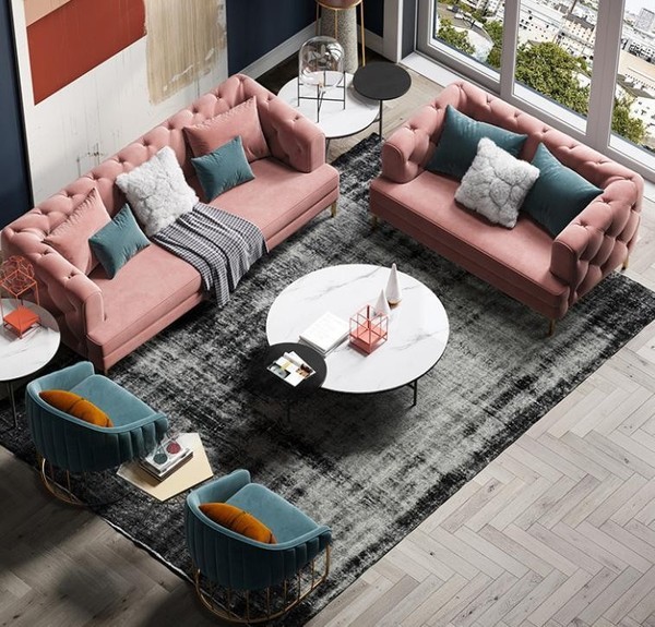 Dreisitzer Relax Sitz Design Couch Lounge Sofas Textil Sofa 3 Sitzer Samt Sofa-image