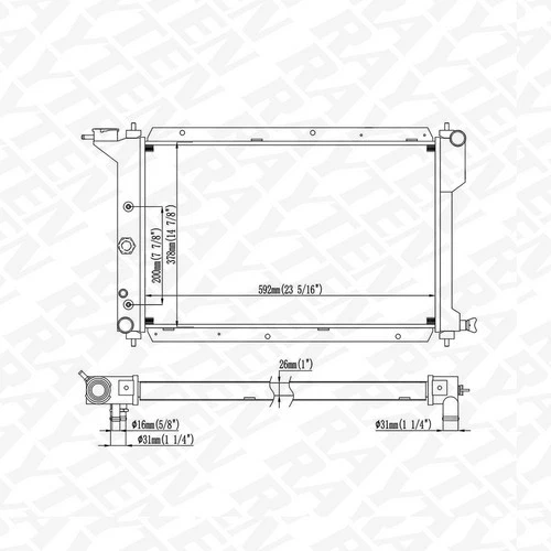 New Aluminum Radiator CU884 Fit For 81-85 Select Chrysler Dodge Plymouth Models - Image 2 of 4