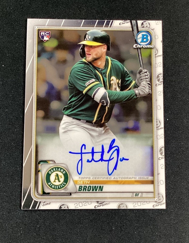 2020 Bowman Chrome Seth Brown RC Rookie Auto #CA-SB Oakland Athletics