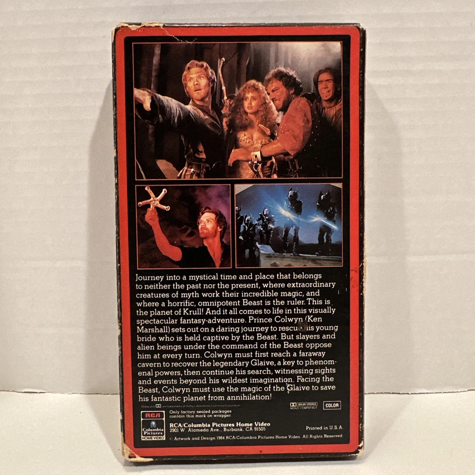 Krull VHS Side Loader 1983 1st Release Sci-fi Fantasy Cult RCA Columbia - Imagem 2 de 4