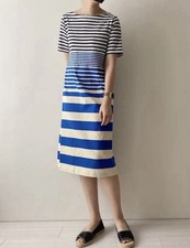 UNIQLO X MARNI short sleeve dress S blue black white striped collab