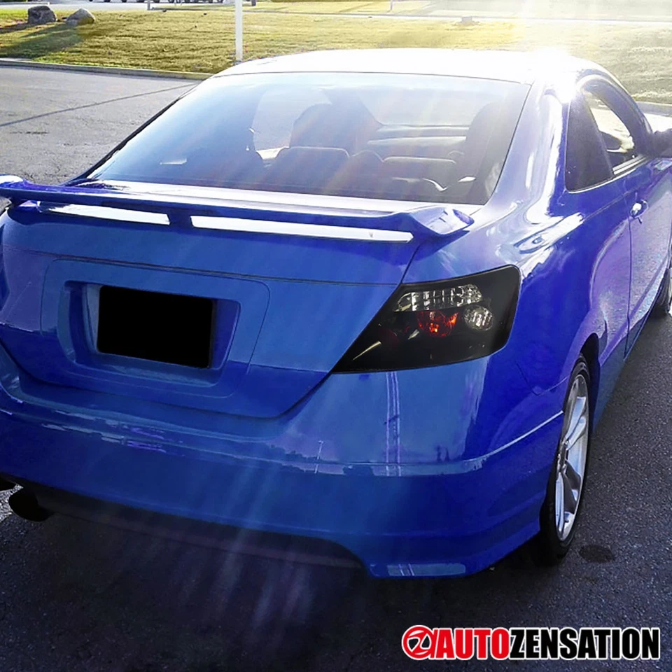 Fit 2006-2011 Honda Civic Coupe Black Smoke Rear Tail Lights Brake Lamps 06-11 Foto 2 de 4