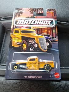 Matchbox 2019 '35 Ford Pickup Camion #21 - Grigio/Verde/Giallo - Serie MBX Construction Scala 1/64