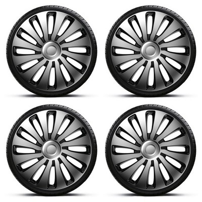 Wheel Trims 15'' Black Silver Sepang Hub Caps x4 Fits MAZDA BONGO