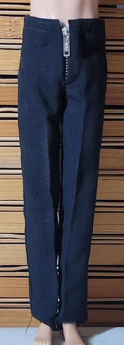 Vintage 1960s Mattel Ken Doll BLACK TROUSERS w/YKK Zipper (No Doll) #CW1171