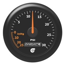 Innovate Motorsports Mtx Analog 30 Psi Vacuumboost Gauge Kit - Black Faceplate
