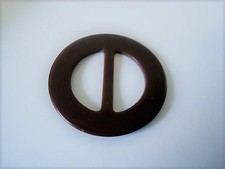 Vintage Brown Plastic Slide Buckle 1 5/8 In. KJ