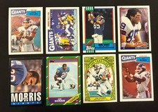 LOT OF 8 NEW YORK GIANTS MARK BAVARO Joe MORRIS FOOTBALL CARDS 1985 RC 86 87 90