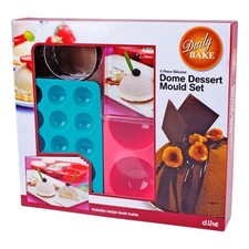 NEW SILICONE DOME DESSERT MOULD SET Cookie Mat Cake Pop Tray Bake Baking