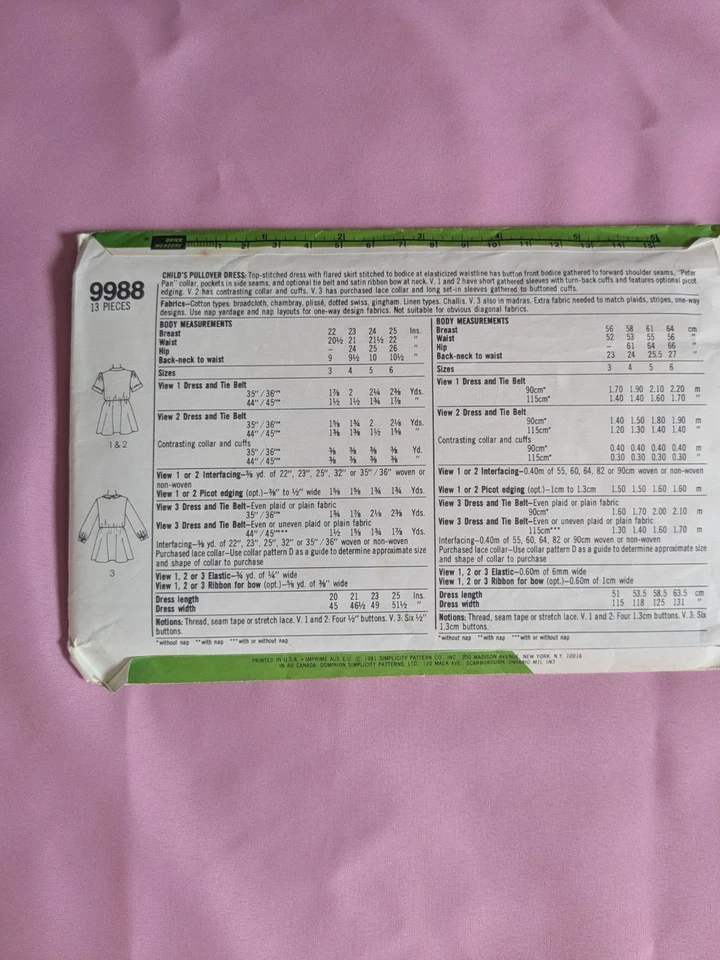 Lot Of 3 80s Vintage Girls Sewing Patterns Size 4-5 McCall's Simplicity Cut - Image 3 of 4