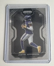 Justin Jefferson Rookie Card, 2020 Panini Chronicles Prizm Black Rookie. rookie card picture