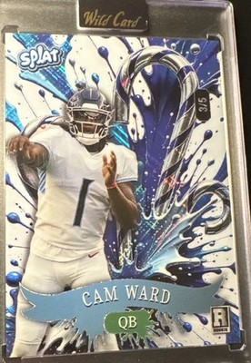 Cam Ward  2025 Wild Card Splat Holiday /5 (RC) Blue Candy Cane Color Match