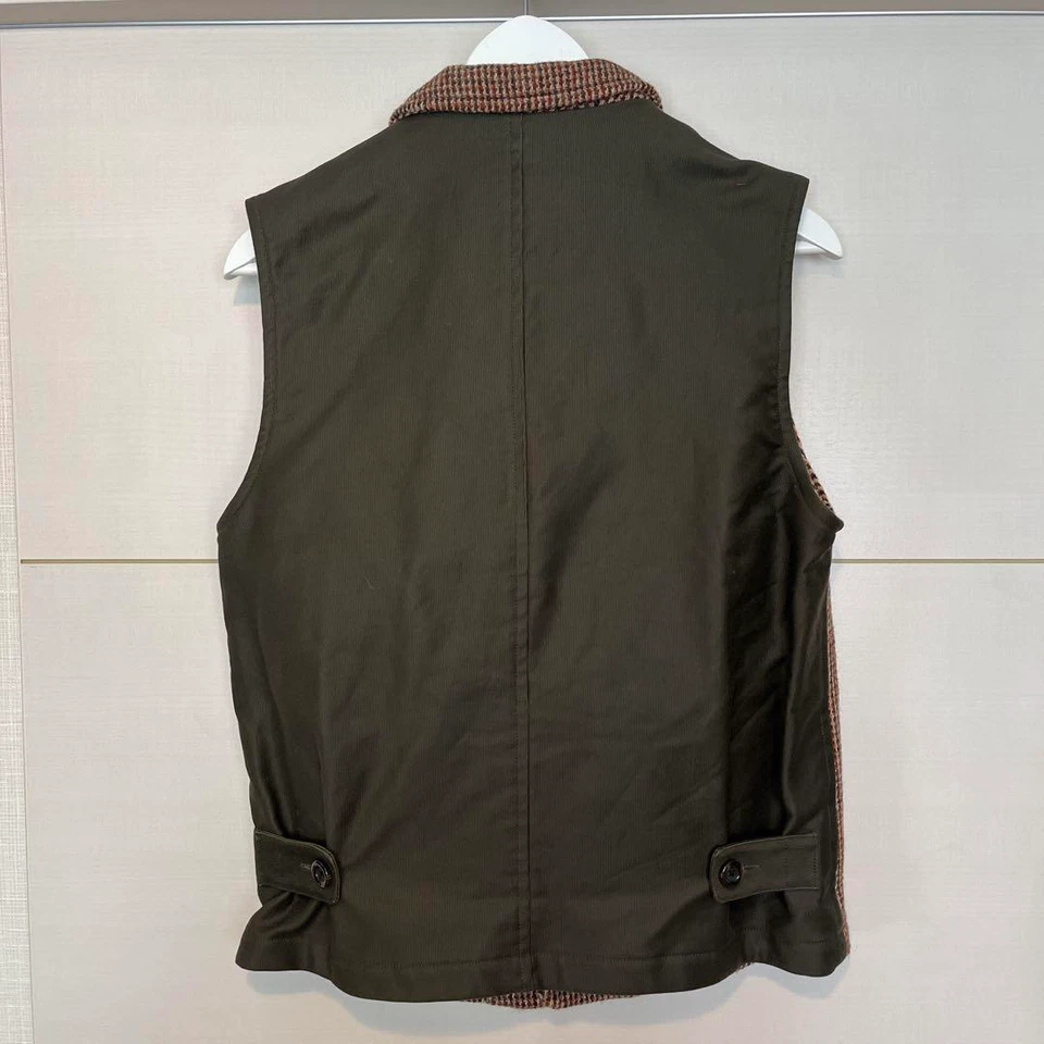 Harris Tweed Men's Brown Pure Wool Check Vest Size M Gift From Japan - Image 2 of 4