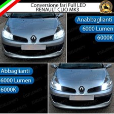 CONVERSIONE FARI FULL LED PER RENAULT CLIO MK3 III 6000K BIANCO CANBUS NO ERROR