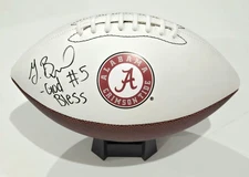 Germie Bernard Signed Auto UA Alabama Crimson Tide Logo Football w/God Bless
