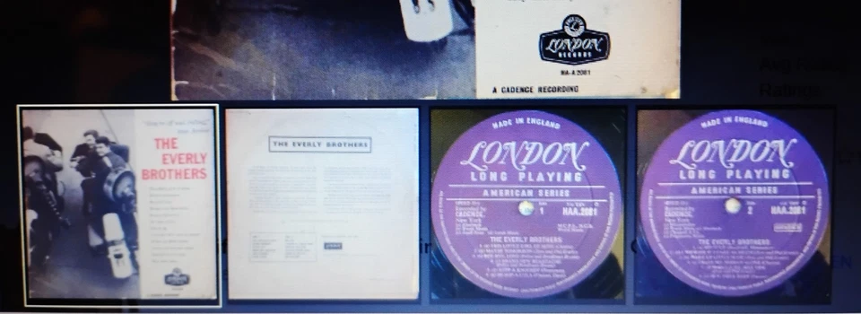 THE EVERLY BROTHERS  "SELF-TITLED DEBUT"  (RARE LONDON VINYL / 1ST U.K. RL-1958) - Image 4 of 4