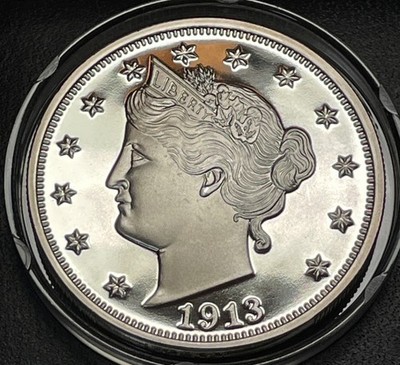 1913 Liberty Head 'V' Nickel Commemorative Round 2ozt .999 Fine