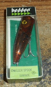ヘドン HEDDON ☆ 60's CHUGGER-SPOOK X Vintage Popper Heddon Chugger Spook, 1/2oz Black / White / Red