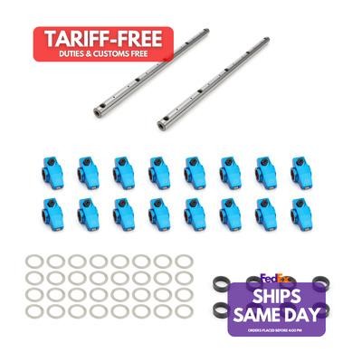 Proform 69469, Set of 16 Blue Aluminum Sbm Shaft Mount Roller Rockers 1.6 Ratio - 第 1/11 張圖片