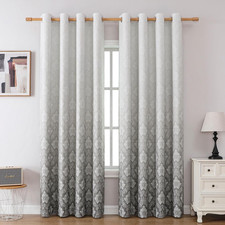 Medallion Ombre Blackout Curtains 84 Inch 52"W x 84"L Pack of 2 , Beige