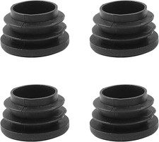 4 Pack 1 Inch 25Mm round Plastic Hole Plugs, Black Pipe Tubing End Cap for rou