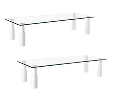 22.5" Mount Plus STB101 Tempered Glass Monitor Riser, Adjustable Stand 2 Pack
