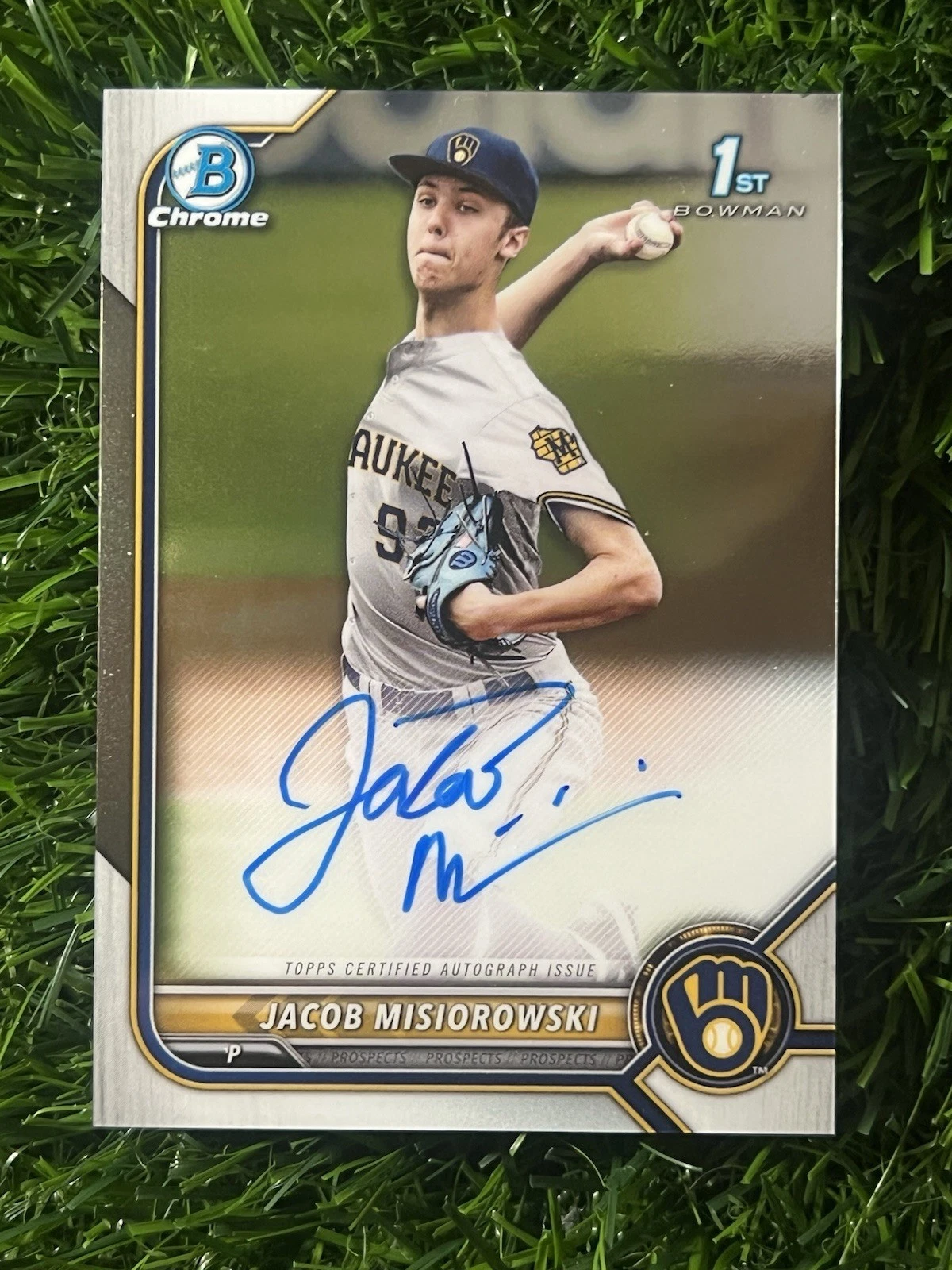 2022 Bowman Chrome Jacob Misiorowski 1st Bowman Auto Milwaukee Brewers