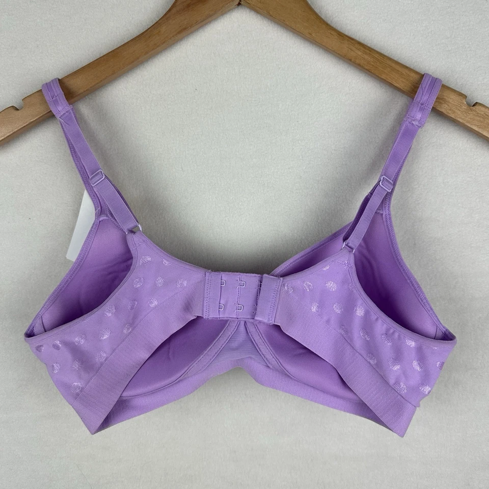 Hanes Perfect Coverage Comfort Flex Fit WireFree Bra DHHU08 Medium Lavender Spa - Image 2 of 4