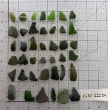 GR 2238 Genuine Surf Tumbled Sea Glass/Green Frosted Beach Glass