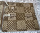 2 Vintage Hallmark Fathers Day Gift wrap packs brown weave retro pattern new — photo 4