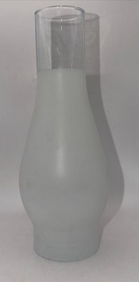 Unbranded Frosted Glass Lamp Chimney For Hurricane Lamps 10'' Tall