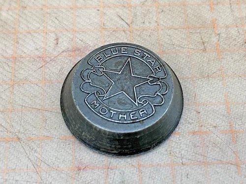 VTG 1940's WWII Hub Stamp Military Army Blue Star Mother Pin Button Medal Rare