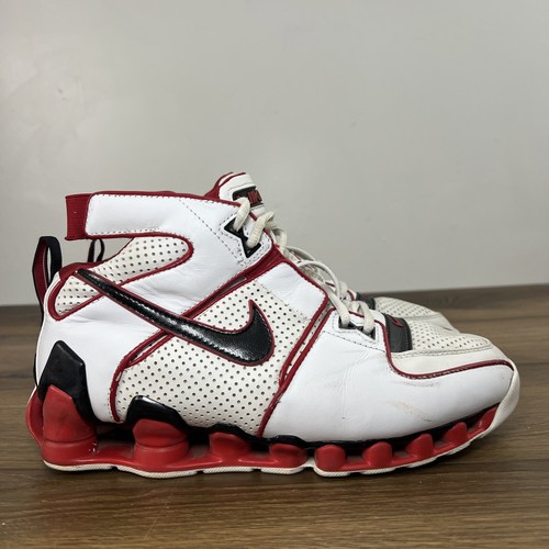 Vintage Nike Elite Shox Bomber Herren Größe 8,5 weiß rot Basketballschuhe