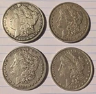 Lot of 4 Morgan Silver Dollars - 1884P, 1890P, 1884S & 1904O - 90% Silver  3.09