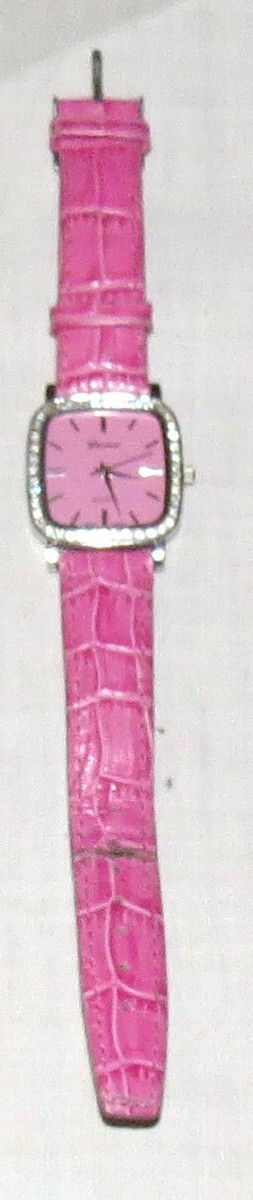 Geneva Pink‎ genuine leather bling fashion watch Unbranded Geneva Fashion Costume Womens Pink Silicone Band  main image 3