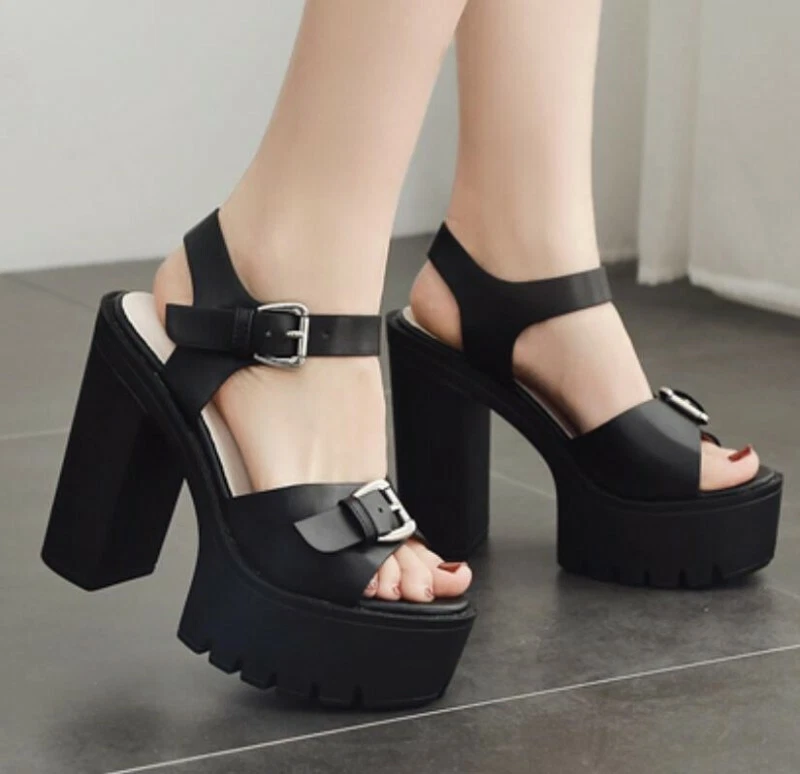 Black platform evening clearance shoes