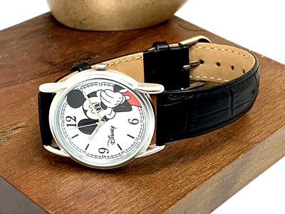 Disney Women\'s Watch Mickey Mouse White Dial Quartz Black Leather 35mm W… Disney Mickey Mouse Women main image 4