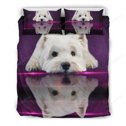 Cute West Highland White Terrier westie Dog Quilt Duvet Cover Set Children - Picture 8 of 9