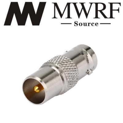 2 x BNC Female to IEC PAL DVB-T TV Male RF Adapter Connector