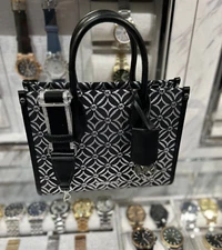 Michael Kors Mirella Small Crossbody Bag Handbag Shoulder Purse Black Shopper MK