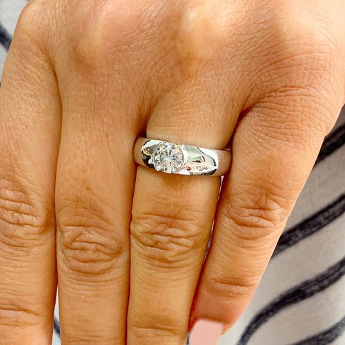 IGI Certified 14k White Gold Round Lab Created Diamond Engagement Ring 0.75ct - Picture 6 of 9