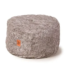 CordaRoy's Faux Fur Bean Bag Pouf Footstool, Grey