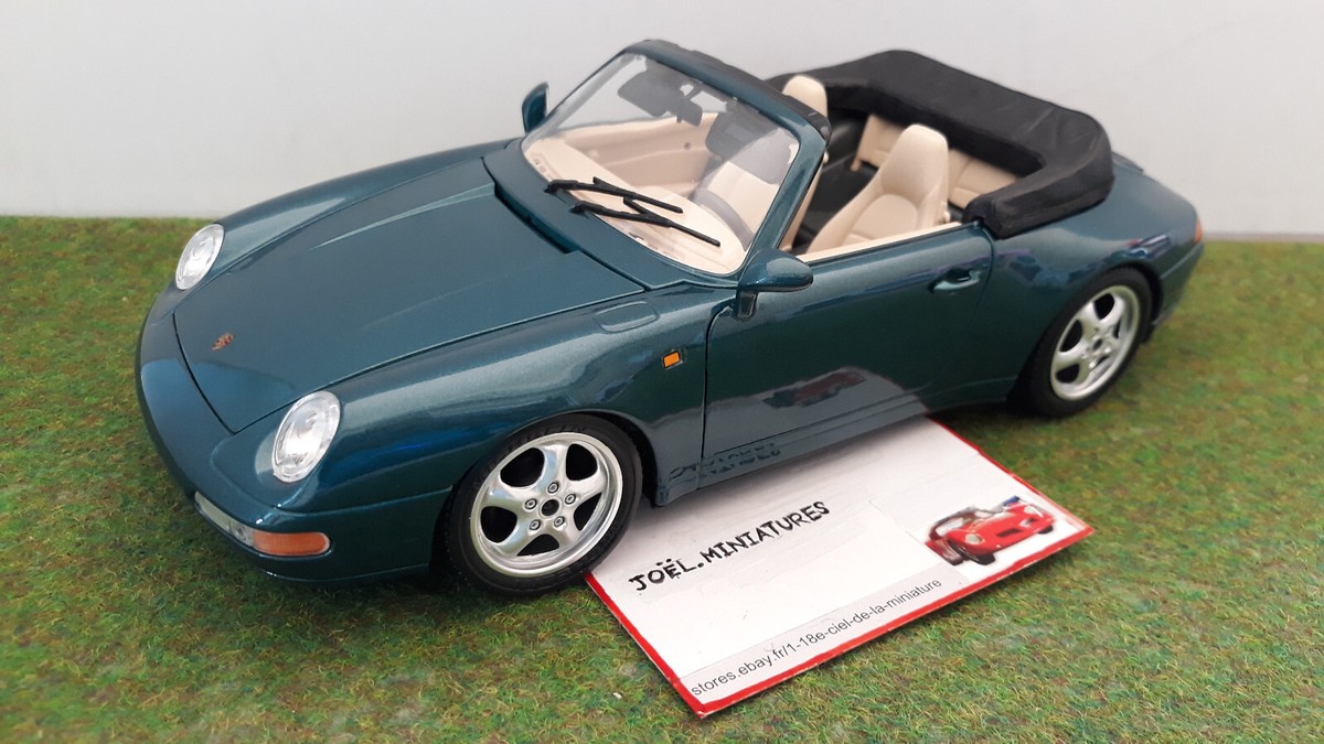 Bburago 1:18 Porsche 911 Carrera Cabriolet Année 1994 vert modèle