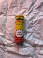 Vintage Wilson Championship Tennis Ball Can Extra Duty Felt Optic Yellow Sealed