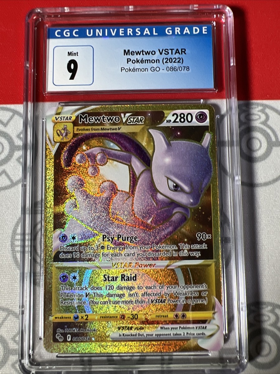 CGC 9 Mewtwo Vstar 086/078 Gold Secret Rare Pokémon GO Set