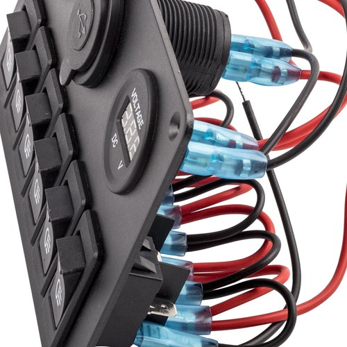 Interruptor basculante LED de 6 velocidades panel circuito doble USB impermeable para coche barco marino - Imagen 11 de 12