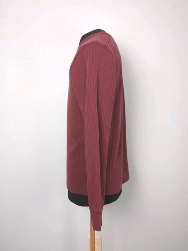 Camiseta Abercrombie & Fitch Talla Grande Para Hombre Borgoña Acanalada Manga Larga Músculo - Imagen 3 de 8