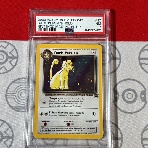 ERROR NO HP PSA 7 Dark Persian Holo #17 Black Star Promo Nintendo Magazine 7462