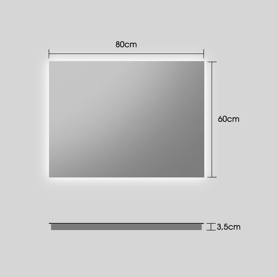 450W Badspiegel Beleuchtung Wand Badezimmerspiegel Heizung Spiegel Lichtspiegel - Bild 3 von 4